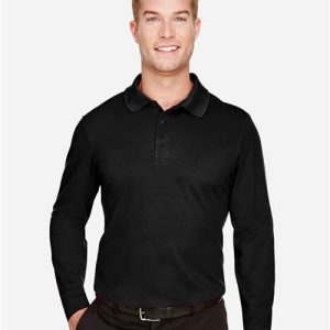 Men's CrownLux Performance® Plaited Long Sleeve Polo - DG20L - Image 4