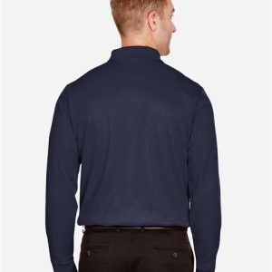 Men's CrownLux Performance® Plaited Long Sleeve Polo - DG20L - Image 11