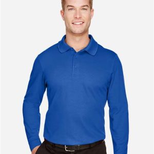 Men's CrownLux Performance® Plaited Long Sleeve Polo - DG20L - Image 19