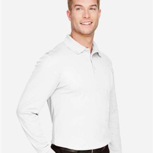 Men's CrownLux Performance® Plaited Long Sleeve Polo - DG20L - Image 25