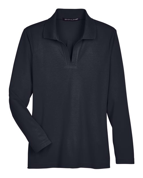 Women's CrownLux Performance® Plaited Long Sleeve Polo - DG20LW