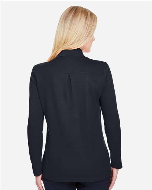 Women's CrownLux Performance® Plaited Long Sleeve Polo - DG20LW