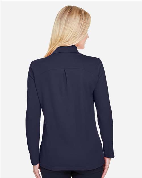 Women's CrownLux Performance® Plaited Long Sleeve Polo - DG20LW