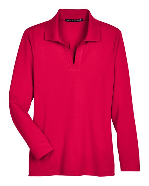 Women's CrownLux Performance® Plaited Long Sleeve Polo - DG20LW