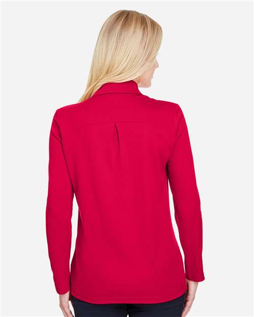 Women's CrownLux Performance® Plaited Long Sleeve Polo - DG20LW