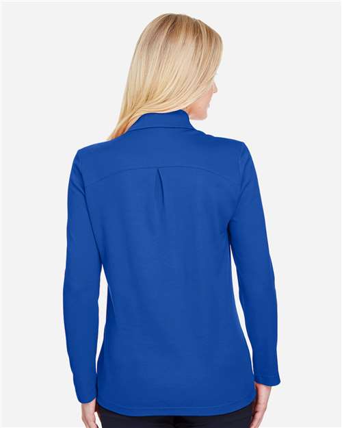 Women's CrownLux Performance® Plaited Long Sleeve Polo - DG20LW