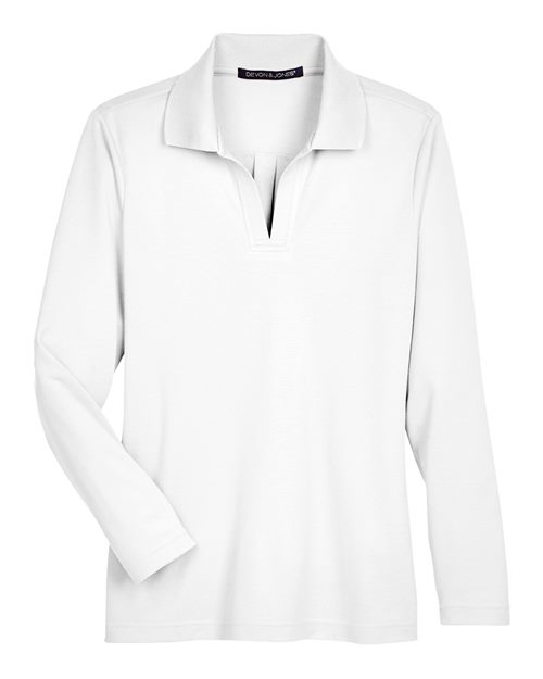 Women's CrownLux Performance® Plaited Long Sleeve Polo - DG20LW