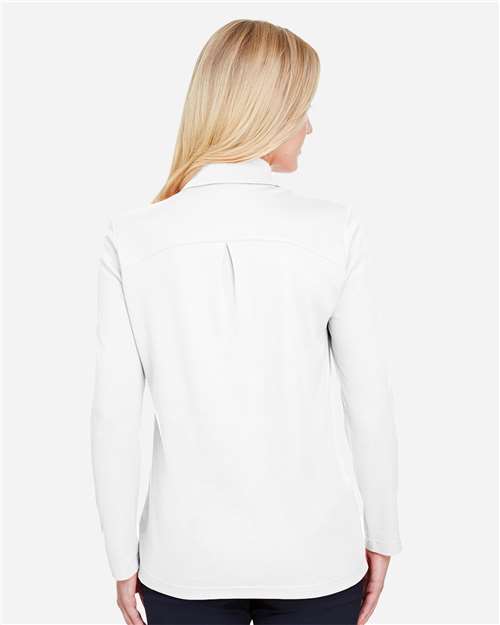Women's CrownLux Performance® Plaited Long Sleeve Polo - DG20LW