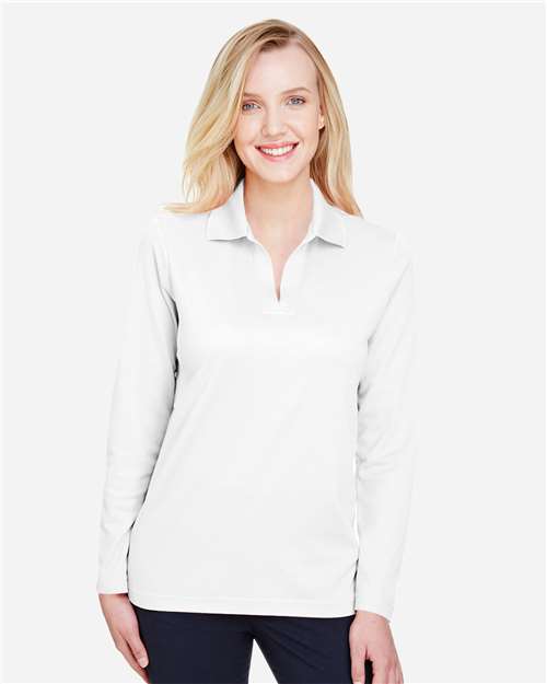 Women's CrownLux Performance® Plaited Long Sleeve Polo - DG20LW