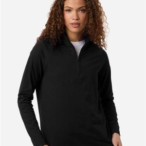 Women's Seaton Pebble Textured Quarter-Zip Pullover - DG402W - Image 11