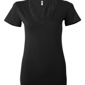 Women’s Jersey Deep V-Neck Tee - 6035 - Image 2