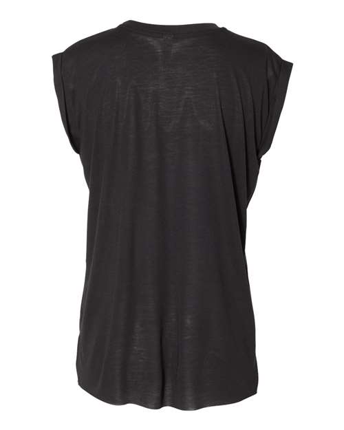 Women’s Flowy Rolled Cuffs Muscle Tee - 8804