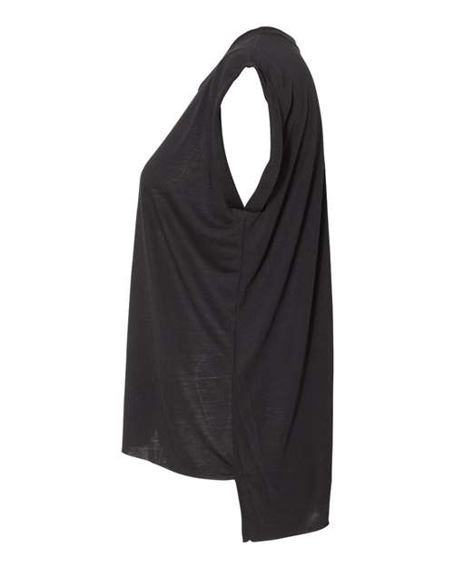 Women’s Flowy Rolled Cuffs Muscle Tee - 8804