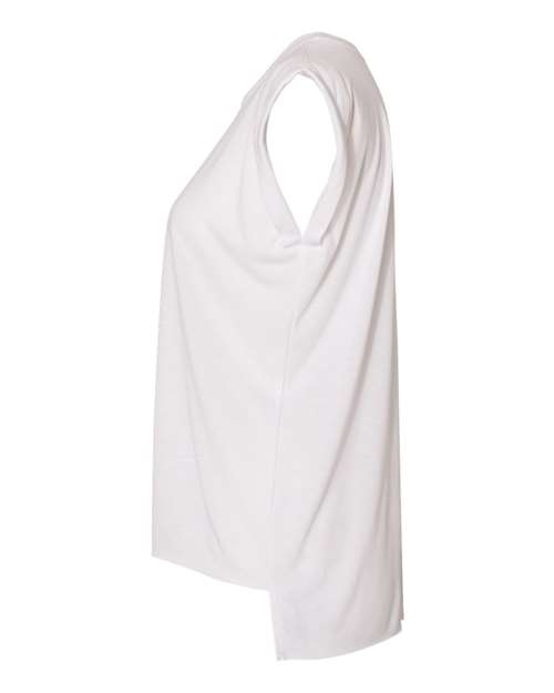 Women’s Flowy Rolled Cuffs Muscle Tee - 8804