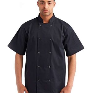 Unisex Ten Studded Front Short Sleeve Chef Coat - RP664 - Image 5