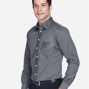 Men's Crown Collection® Solid Stretch Twill Woven Dress Shirt - DG530 - Image 10