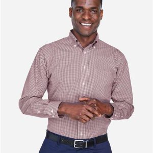 Men's Crown Collection® Gingham Check Woven Dress Shirt - D640 - Image 4