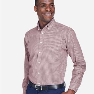 Men's Crown Collection® Gingham Check Woven Dress Shirt - D640 - Image 5