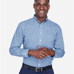 Men's Crown Collection® Gingham Check Woven Dress Shirt - D640 - Image 9
