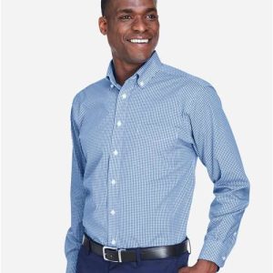 Men's Crown Collection® Gingham Check Woven Dress Shirt - D640 - Image 10