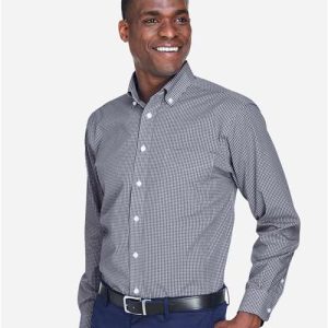 Men's Crown Collection® Gingham Check Woven Dress Shirt - D640 - Image 15