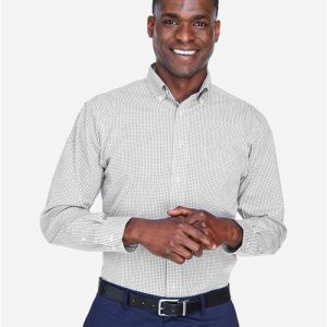 Men's Crown Collection® Gingham Check Woven Dress Shirt - D640 - Image 19