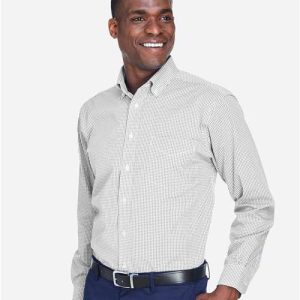 Men's Crown Collection® Gingham Check Woven Dress Shirt - D640 - Image 20