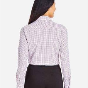 Women's CrownLux Performance® Micro Windowpane Woven Dress Shirt - DG540W - Image 5