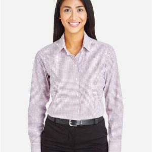 Women's CrownLux Performance® Micro Windowpane Woven Dress Shirt - DG540W - Image 3
