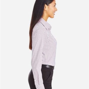 Women's CrownLux Performance® Micro Windowpane Woven Dress Shirt - DG540W - Image 4