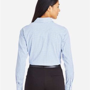 Women's CrownLux Performance® Micro Windowpane Woven Dress Shirt - DG540W - Image 9