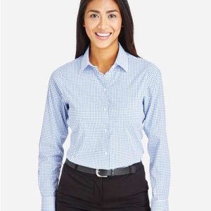 Women's CrownLux Performance® Micro Windowpane Woven Dress Shirt - DG540W - Image 7