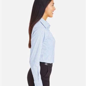 Women's CrownLux Performance® Micro Windowpane Woven Dress Shirt - DG540W - Image 8