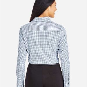 Women's CrownLux Performance® Micro Windowpane Woven Dress Shirt - DG540W - Image 13