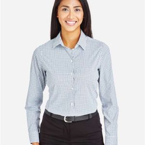 Women's CrownLux Performance® Micro Windowpane Woven Dress Shirt - DG540W - Image 11