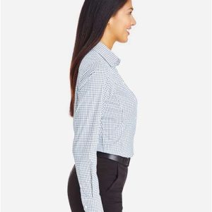 Women's CrownLux Performance® Micro Windowpane Woven Dress Shirt - DG540W - Image 12