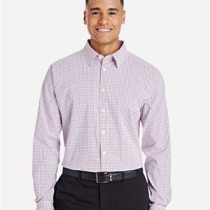 Men's CrownLux Performance® Micro Windowpane Woven Dress Shirt - DG540 - Image 3