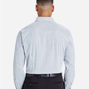 Men's CrownLux Performance® Micro Windowpane Woven Dress Shirt - DG540 - Image 13