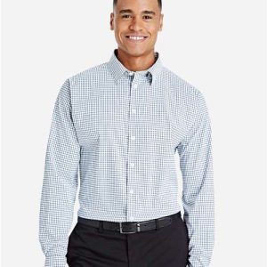 Men's CrownLux Performance® Micro Windowpane Woven Dress Shirt - DG540 - Image 11