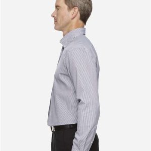 Men's Crown Collection® Banker Stripe Woven Dress Shirt - D645 - Image 10