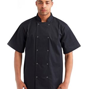Unisex Ten Studded Front Short Sleeve Chef Coat - RP664