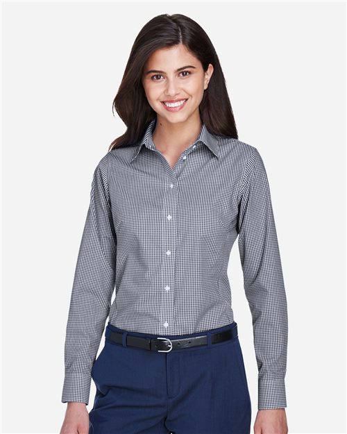 Women's Crown Collection® Gingham Check Woven Dress Shirt - D640W