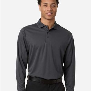 Men's Nova Performance Long Sleeve Pique Polo - CE108L - Image 8
