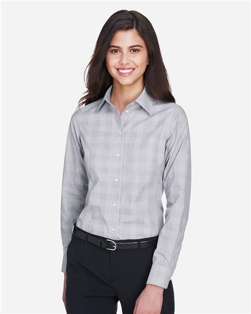 Women's Crown Collection® Glen Plaid Woven Dress Shirt - DG520W