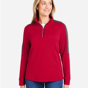 Women's Market Snag Protect Mesh Colorblock Quarter-Zip Pullover - CE404W