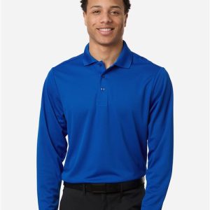 Men's Nova Performance Long Sleeve Pique Polo - CE108L
