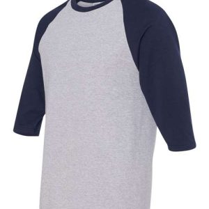 Unisex Heavy Cotton™ Raglan Three-Quarter Sleeve T-Shirt - 5700 - Image 6