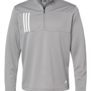 Men's 3-Stripes Double-Knit Quarter-Zip Pullover - A482 - Image 8