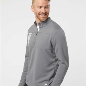 Men's 3-Stripes Double-Knit Quarter-Zip Pullover - A482 - Image 12