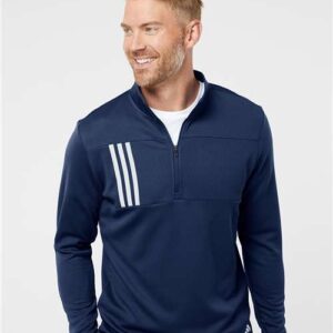 Men's 3-Stripes Double-Knit Quarter-Zip Pullover - A482 - Image 17